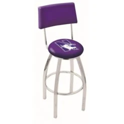 30 Inch Chrome Northwestern Swivel Counter Stool W/ Back