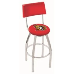 30 Inch Chrome Ottawa Senators Swivel Counter Stool W/ Back