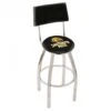 25 Inch Chrome Southern Miss Swivel Bar Stool W/ Back