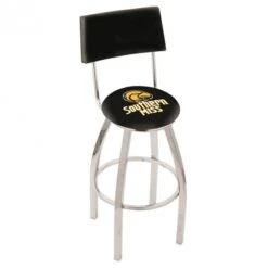 25 Inch Chrome Southern Miss Swivel Bar Stool W/ Back