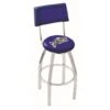 25 Inch Chrome US Naval Academy (NAVY) Swivel Bar Stool W/ Back