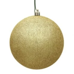 3 Inch Gold Glitter Ball Ornament: Set Of 12