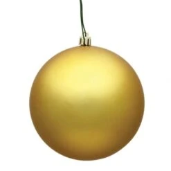 3 Inch UV Resistant Gold Matte Ball Ornament: Set Of 12