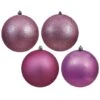10 Inch Mauve 4-Finish Ball Ornament: Set Of 4