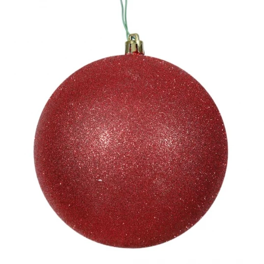 4.75 Inch Red Glitter Ball Ornament: Set Of 4 1 4.75 Inch Red Glitter Ball Ornament: Set Of 4