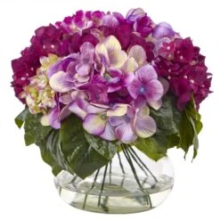 11 Inch Beauty Multi-Tone Beauty Hydrangea In Vase