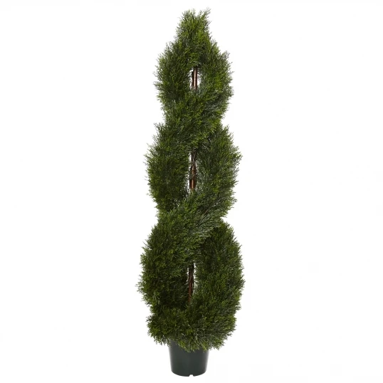 5 Foot Pond Cypress Spiral Topiary: UV Protected 1 5 Foot Pond Cypress Spiral Topiary: UV Protected