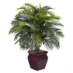 Artificial Areca Palm In Bamboo Vase