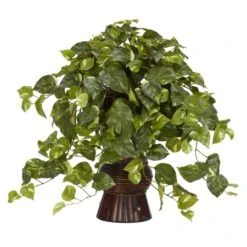 28 Inch Pothos In Bamboo Vase