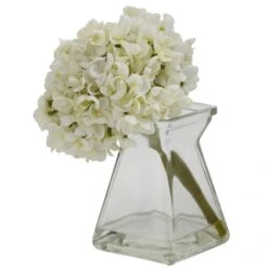 8 Inch Hydrangea In Decorative Glass Vase (Set Of 3) -Artificial Plant Store NEA1471 ZM 3 538x538