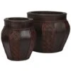 Wood And Weave Panel Decorative Planters (Set Of 2: Multiple Sizes)