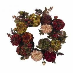 22 Inch Autumn Hydrangea & Peony Wreath