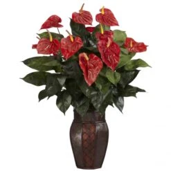Silk Anthurium In Vase