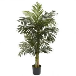 5 Foot Artificial Golden Cane Palm Tree: Potted