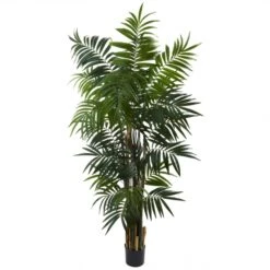 6 Foot Artificial Bulb Areca Palm Tree: Potted