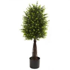 35 Inch Artificial Ixora Topiary: Limited UV