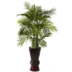 4 Foot Artificial Areca Tree In Bamboo Planter
