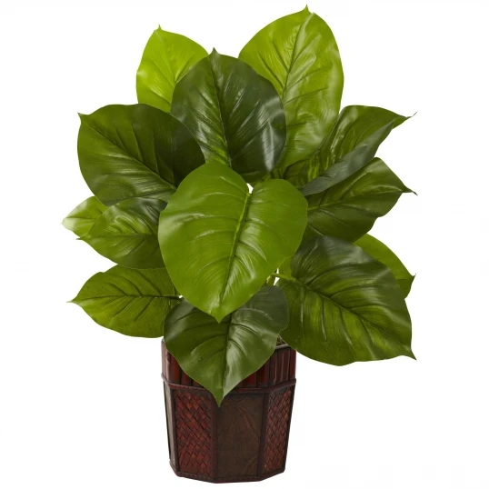 28 Inch Silk Large Leaf Philodendron Decorative Planter 1 28 Inch Silk Large Leaf Philodendron Decorative Planter