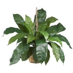 34 Inch Wide Silk Large Birds Nest Fern Hanging Basket