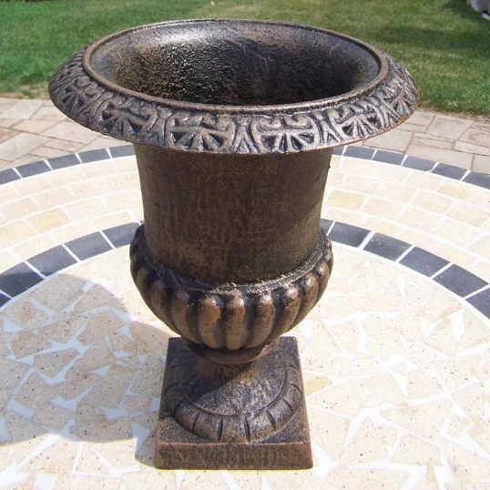 14 Inch Cast Iron Outdoor Roman Urn 1 14 Inch Cast Iron Outdoor Roman Urn
