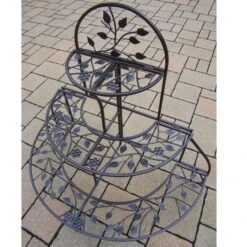 Hammer Tone Brown 3 Tier Foldable Plant Stand