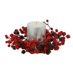 10 Inch Red-Burgundy Mixed Berry Candle Ring