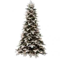 9 Foot Downswept Snow Drift Christmas Tree: Clear Lights