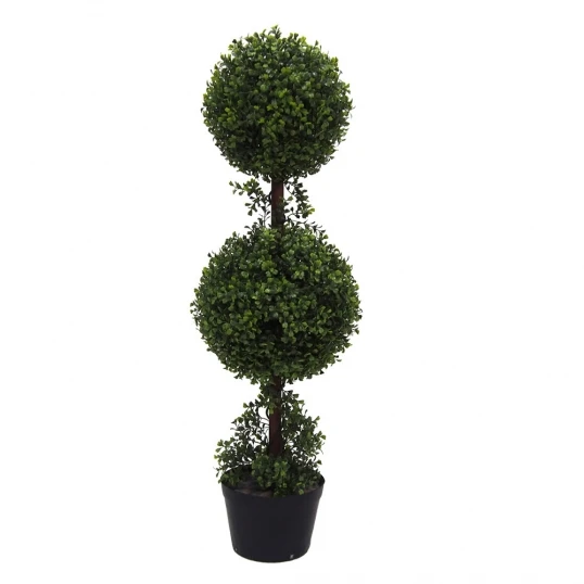 3 Foot UV Protected Boxwood Double Ball Topiary: Potted 1 3 Foot UV Protected Boxwood Double Ball Topiary: Potted