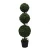 4 Foot UV Protected Boxwood Triple Ball Topiary: Potted