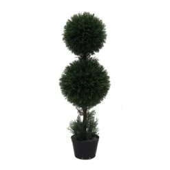 3 Foot UV Protected Cedar Double Ball Topiary: Potted