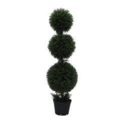 4 Foot UV Protected Cedar Triple Ball Topiary: Potted