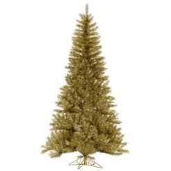 4.5 Foot Gold/Silver Tinsel Christmas Tree: Unlit