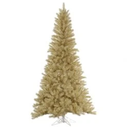 6.5 Foot White-Gold Tinsel Christmas Tree: Unlit
