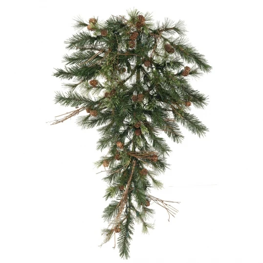36 Inch Mixed Country Pine Christmas Teardrop: Unlit 1 36 Inch Mixed Country Pine Christmas Teardrop: Unlit