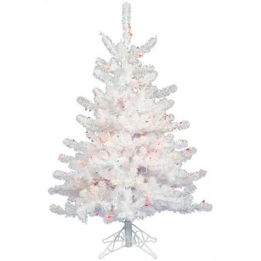 3 Foot Crystal White Mini Christmas Tree: Multi-Colored LEDs 1 3 Foot Crystal White Mini Christmas Tree: Multi-Colored LEDs