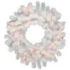 36 Inch Crystal White Spruce Wreath: Multi-Colored LEDs