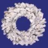 30 Inch Flocked Alaskan Pine Wreath: Unlit