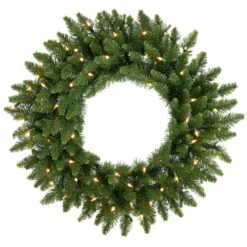 24 Inch Camdon Fir Wreath: Multi-Colored LEDs