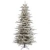 7.5 Foot Flocked Slim Sierra Christmas Tree: Clear Lights