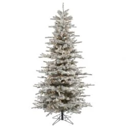 10 Foot Flocked Sierra Fir Slim Tree: Clear Lights