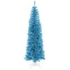 7.5 Foot Teal Pencil Tree: Teal LED Lights