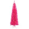 7.5 Foot Pink Pencil Tree: Pink LED Lights