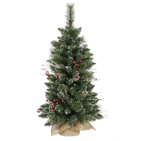 3 Foot Snow Tipped Pine & Berry Tree: Clear LEDs 1 3 Foot Snow Tipped Pine & Berry Tree: Clear LEDs