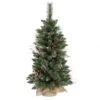 3 Foot Snow Tipped Pine & Berry Tree: Clear Lights