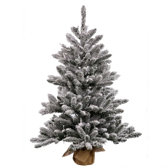 24 Inch Flocked Anoka Pine Tree: Clear Lights 1 24 Inch Flocked Anoka Pine Tree: Clear Lights