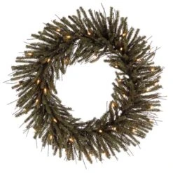 24 Inch Vienna Twig Wreath: Clear LEDs