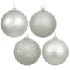 3 Inch Silver Splendor 4-Finish Ornament: Set Of 32