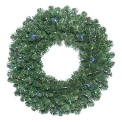 48 Inch Oregon Fir Wreath: Multi-Colored LEDs
