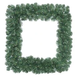 24 Inch Oregon Fir Square Wreath: Clear Lights