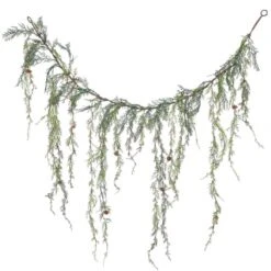 4 Foot PE Weeping Cedar Garland: Unlit